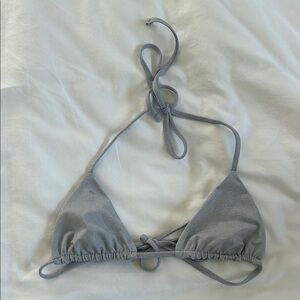 Frankie’s Bikinis grey triangle bikini top